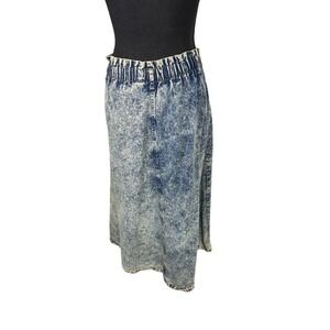 Cherokee Brand | Vintage 80's acid wash skirt | size 12 | button up with elastic